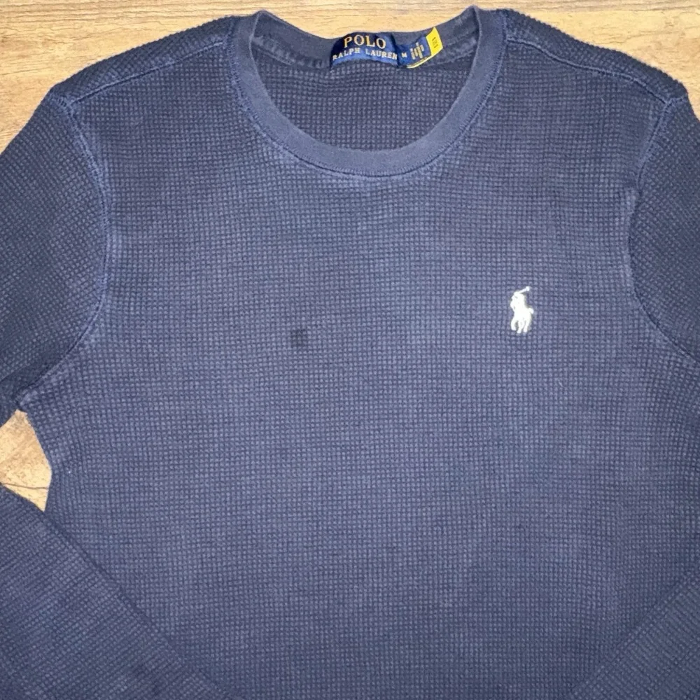 Polo Ralph Lauren Blue Long Sleeve Waffle Knit Thermal Shirt Men's Medium
